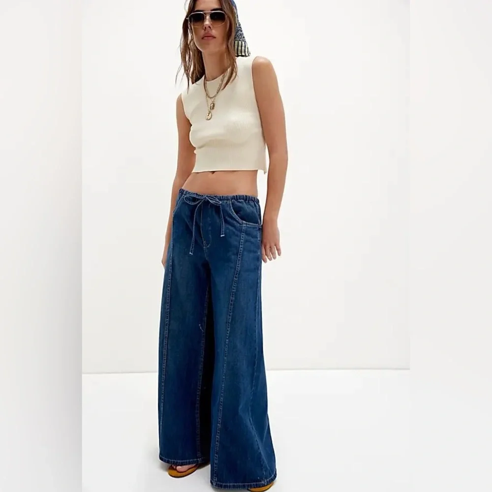 NWT FREE PEOPLE WE THE FREE Veritas Wide-Leg Jeans | Truth MSRP $128 Size S - Picture 6 of 13
